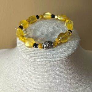 “Golden Sunflower” Artisan Beaded Bracelet